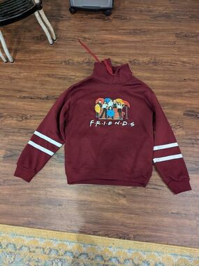 Friends Burgundy Graphic Pullover Sweater